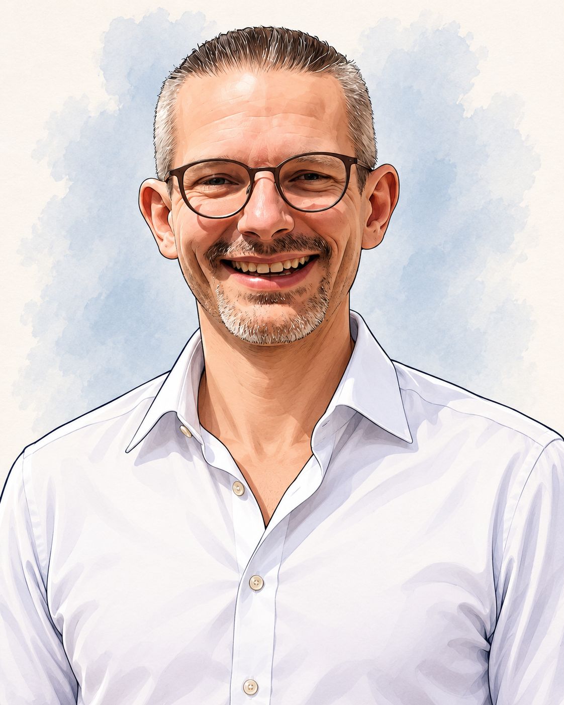 Illustriertes Porträt von Bernhard Reiter